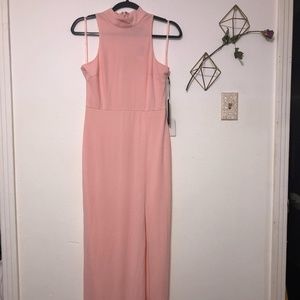 Lulus Light Pink Mock Neck Maxi/Prom Dress